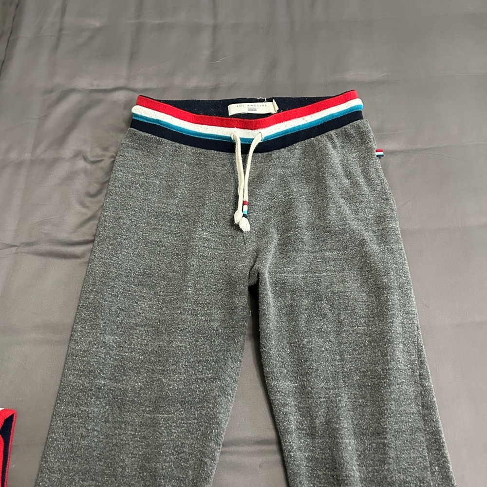 Sol Angeles Gray Joggers with Colorful Waistband